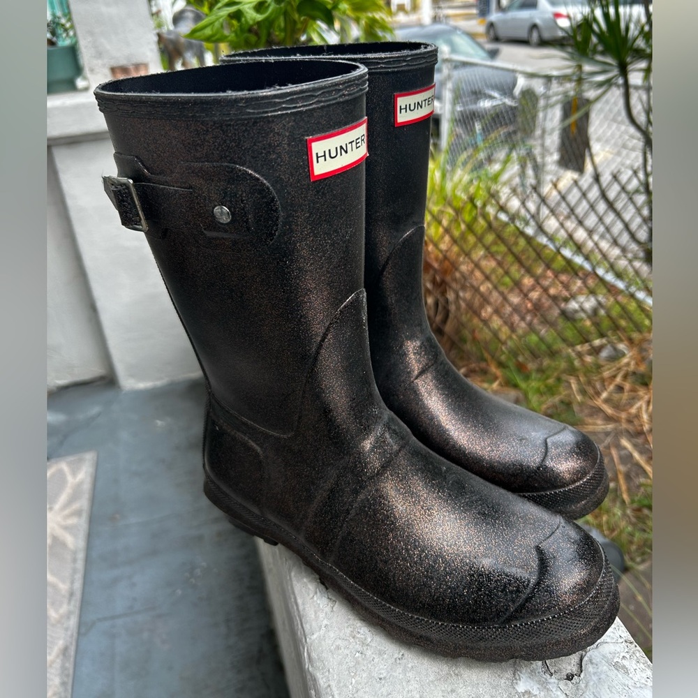 Hunter Rain Boots Wellies Starcloud Glitter Size 8 New Sold Out Free People
